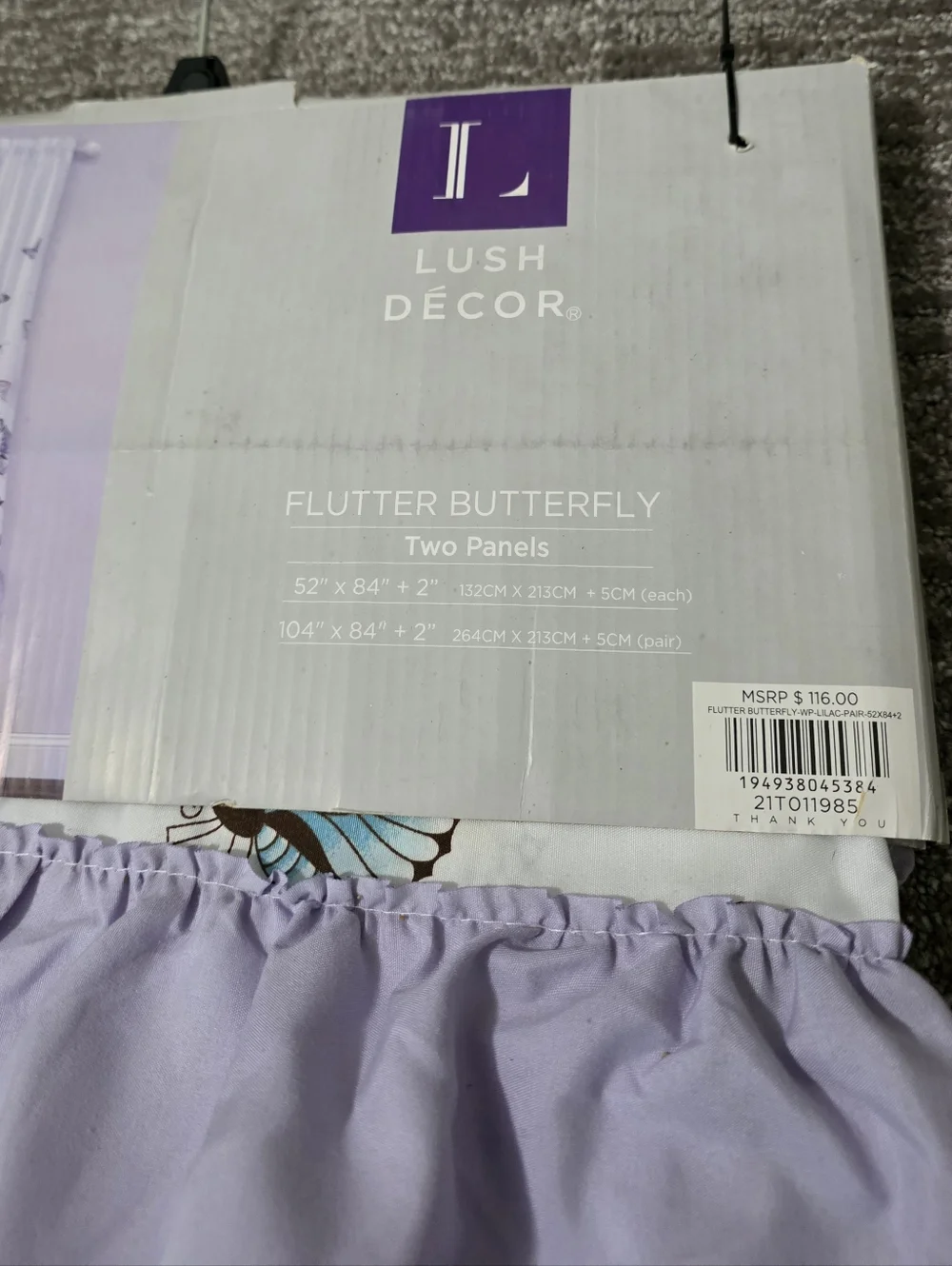 New Lush Decor Lilac Flutter Butterfly Curtains Fairycore Cottage Princesscore